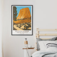 Monument national de la tour Devils Wyoming Vintag