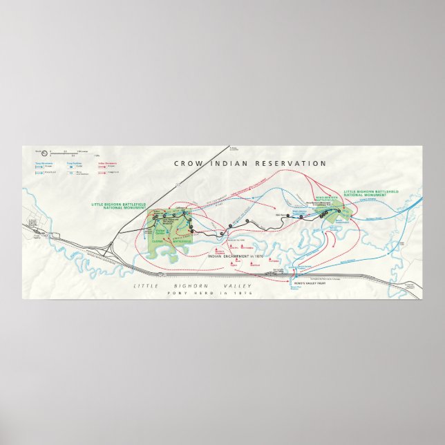 Poster Monument national de Little Bighorn Battlefield (Devant)