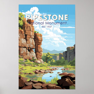 Poster Monument national de Pipestone Minnesota Voyage Ar