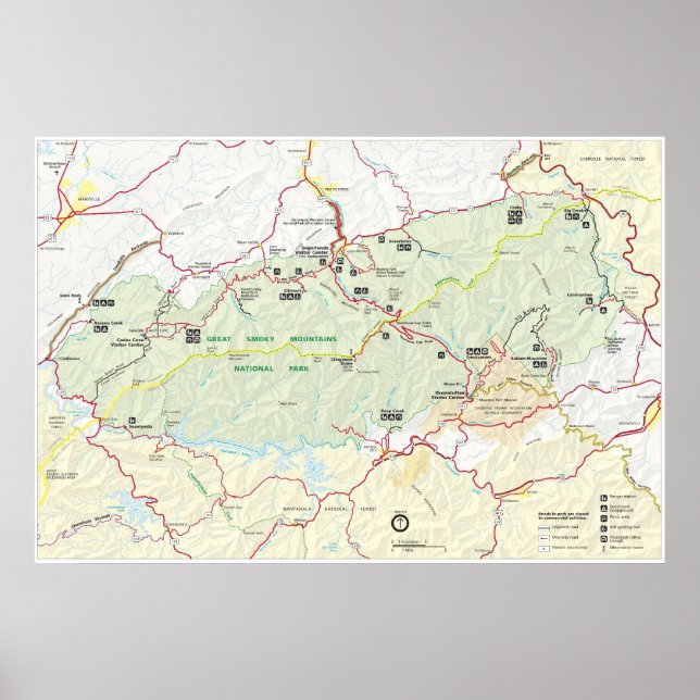 Poster Monument national des Great Smoky Mountains (Devant)