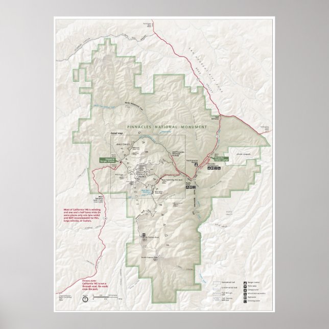 Poster Monument national des Pinnacles (Devant)