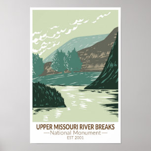 Poster Monument national des Upper Missouri River Breaks