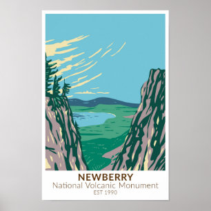 Poster Monument national volcanique de Newberry Oregon Vi