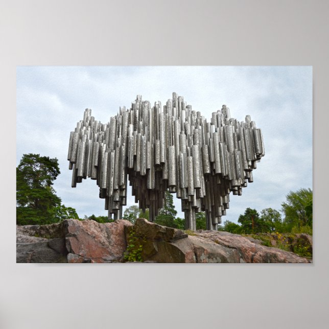 Poster Monument Sibelius, Helsinki, Finlande (Devant)