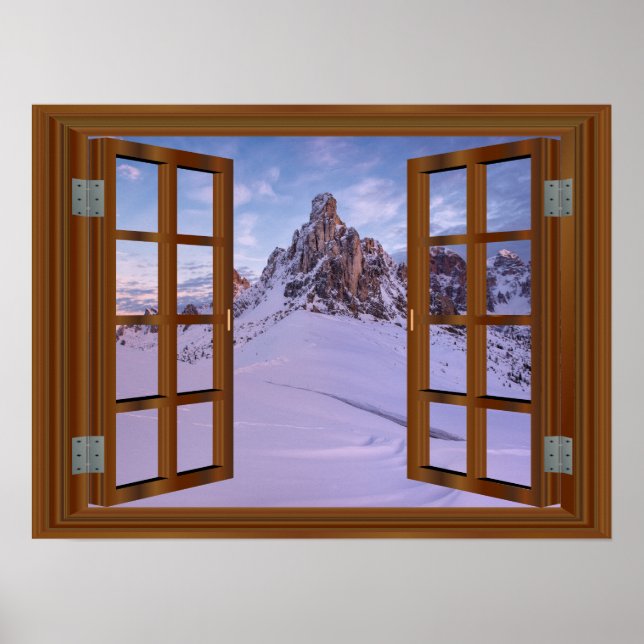Poster Monument Valley USA Faux Window Vue hiver (Devant)