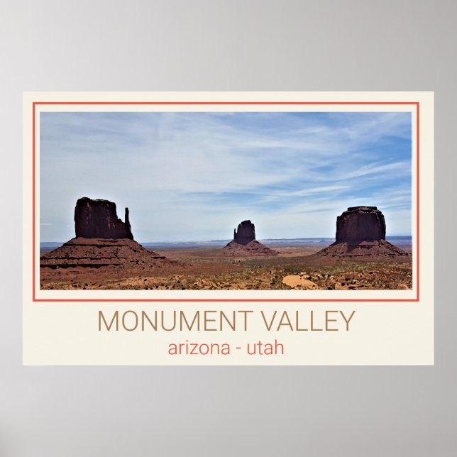 Poster Monument Valley - Utah et Arizona (Devant)