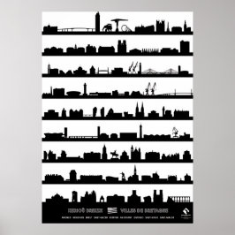 Poster Monuments des grandes villes de Bretagne