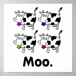 Poster MOO. Cute Cow Print