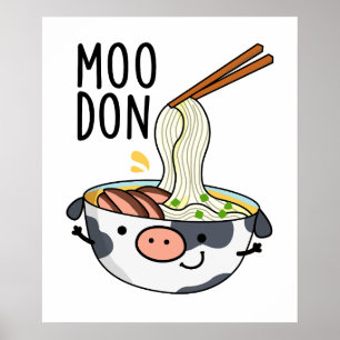Poster Moo-don Funny Udon Pun