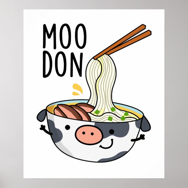Poster Moo-don Funny Udon Pun (Devant)