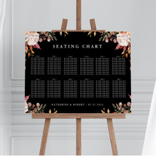 Poster Moody Autumn Floral Mariage Chart