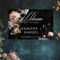 Moody foncé Pastel Opulent Floral Mariage Bienvenu