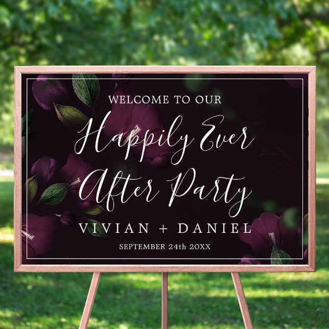 Poster Moody Purple Motif Heureux Jamais Après La Fête (Créateur téléchargé)