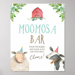 Poster Moomosa Bar Mimosa Farm Animaux Barniard Anniversa