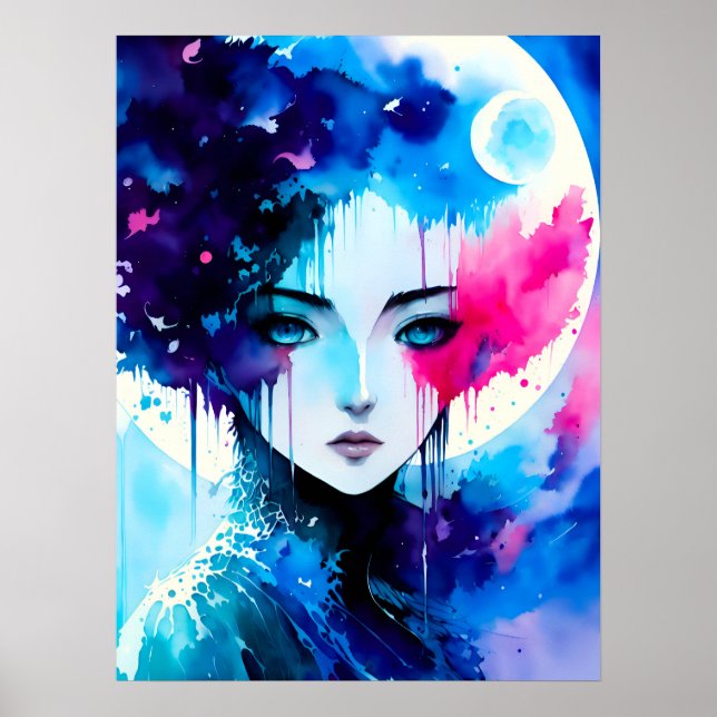 Poster Moon Child Anime Imaginaire Art (Devant)