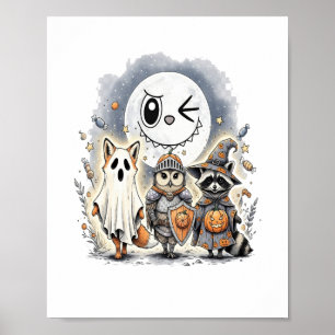 Poster Moon Knight Raccoon Halloween