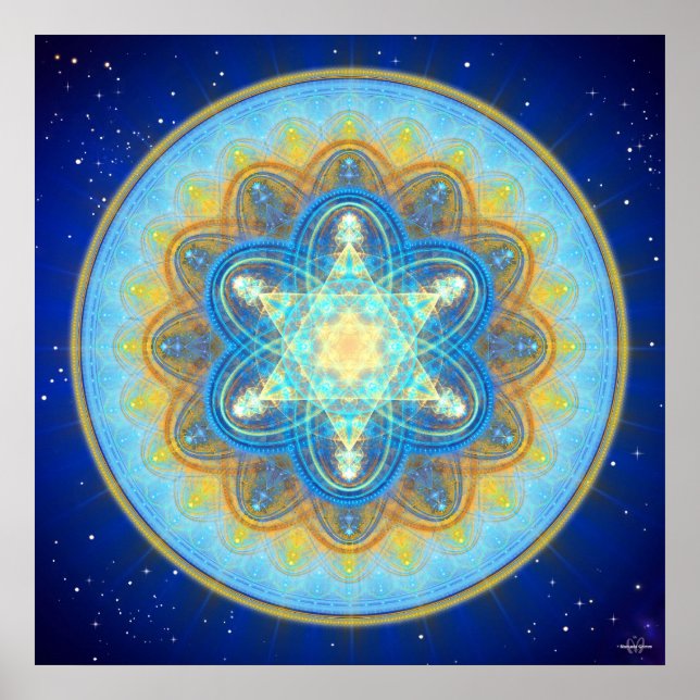 Poster Moon Merkaba Mandala (Devant)