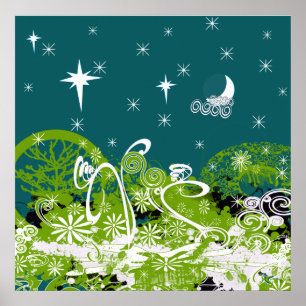 Poster Moon Star Splat