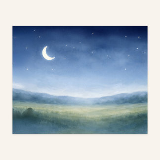 Poster Moonlit Meadow Nursery Wall Art