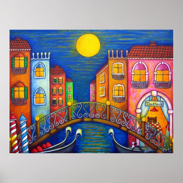 Poster Moonlit Venice Imprimer par Lisa Lorenz (Devant)