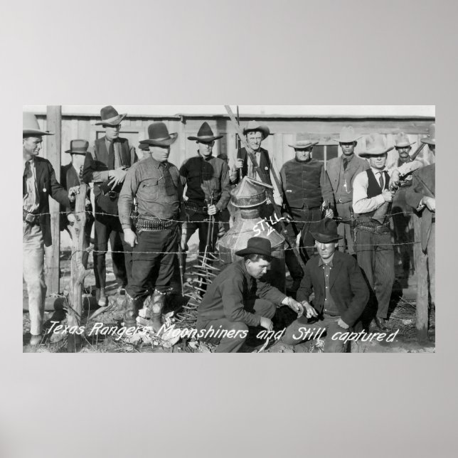 Poster MOONSHINERS BUSTED by TEXAS RANGERS c. 1919 (Devant)
