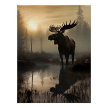 Moose majestic à l'aube