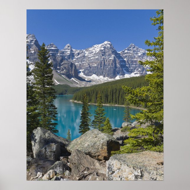 Poster Moraine Lake, Rocheuses canadiennes, Alberta, Cana (Devant)