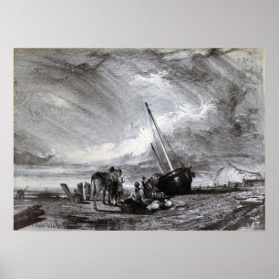 Poster Moran - Bateau de pêche en mer 1864