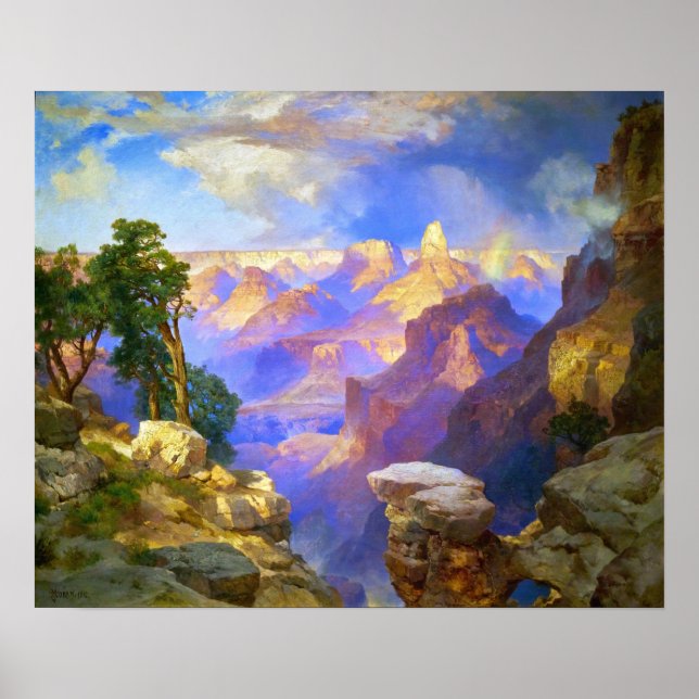 Poster Moran - Grand Canyon Avec Arc En Ciel (Devant)