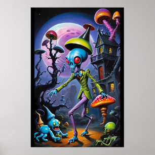 Poster Mordeur de cheville dans Shroom Town Pop Fantaisie