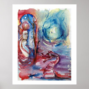 Poster MORGANA / Magie et mystère, Imaginaire bleu rose