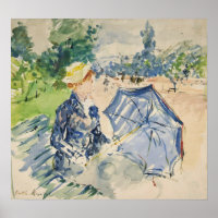 Morisot - Femme assise avec du bois 1885