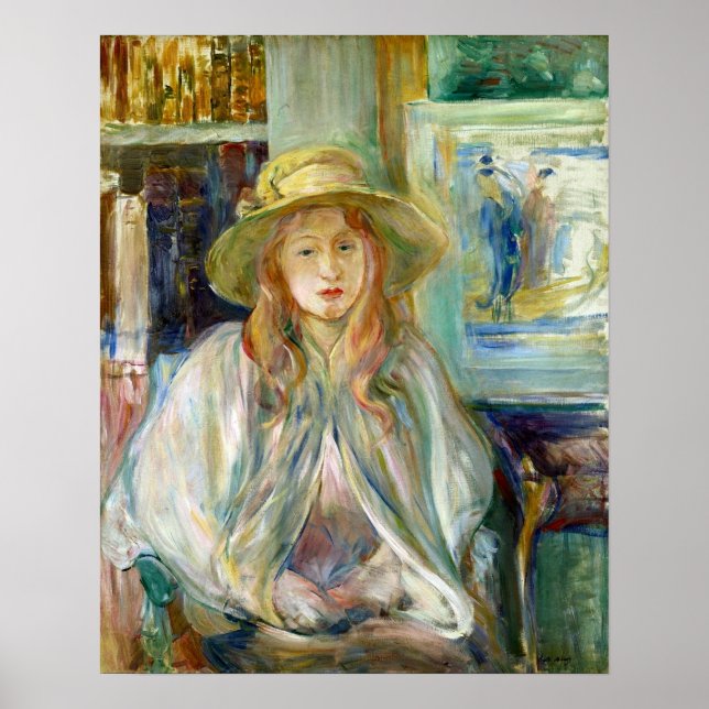 Poster Morisot - Fille Dans Un Casquette De Paille 1892 (Devant)