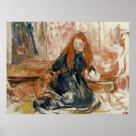 Poster Morisot - Fille Jouant Avec Un Chien 1892