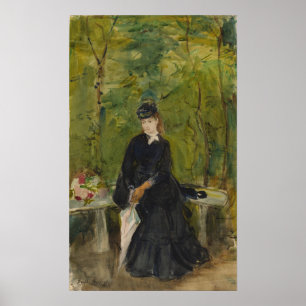 Poster Morisot - Jeune Femme Assise Sur Un Banc 1864