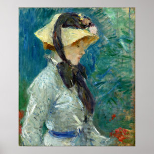 Poster Morisot - Jeune Femme Avec Un Casquette De Paille