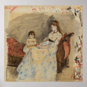Poster Morisot - Madame Pontillon Fille Sur Un Trait
