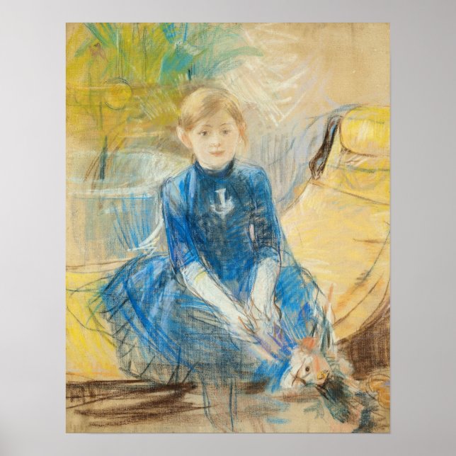 Poster Morisot - Petite Fille En Robe Bleue 1886 (Devant)
