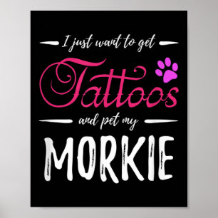 Poster Morkie Amoureux des chiens Tattoo Funny Chien Mama