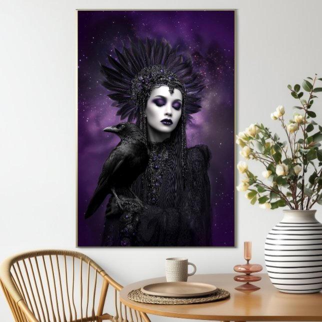 Poster Morrigan violet corbeau noir déesse art (Créateur téléchargé)