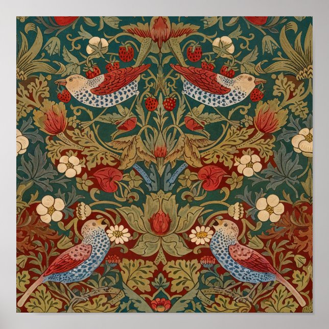 Poster Morris - Voleur de fraises #2 Motif floral (Devant)