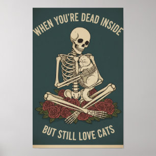 Poster Mort à l'intérieur, chat à l'extérieur