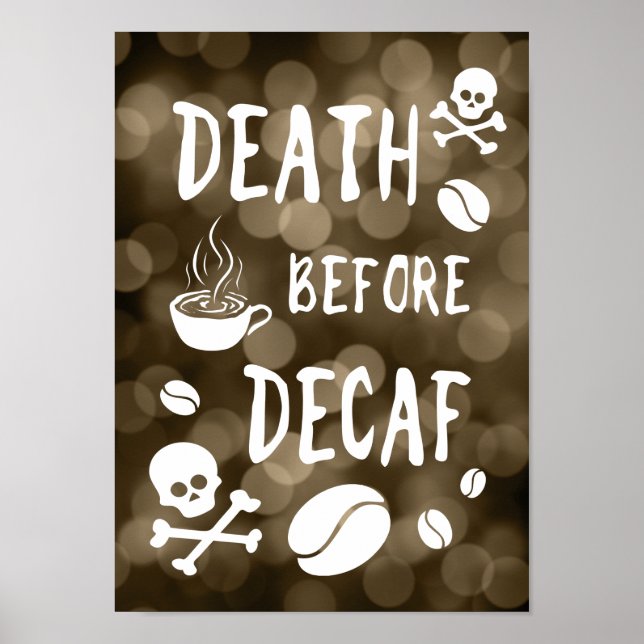 Poster mort avant decaf bokeh (Devant)