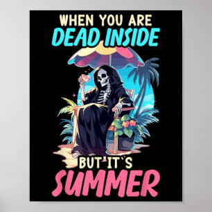 Poster Mort dans le squelette gothique sarcastique Hallow