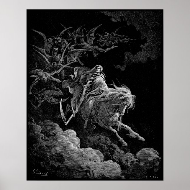 Poster Mort sur le cheval pâle Gustave Dore (Devant)