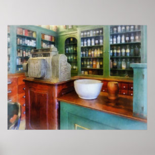 Poster Mortier et pilon en pharmacie
