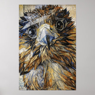 Poster Mosaic Falcon - Oiseau de proie géométrique Art mu