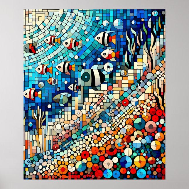Poster Mosaic Marine (Devant)