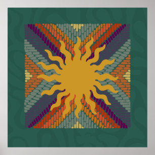 Poster Mosaïque automne soleil