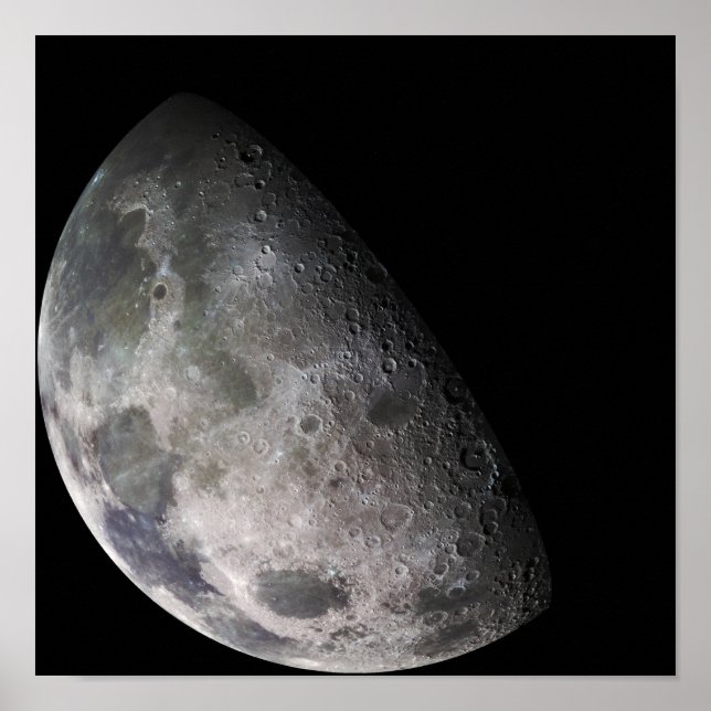 Poster Mosaïque de couleur de la lune de la Terre (Devant)